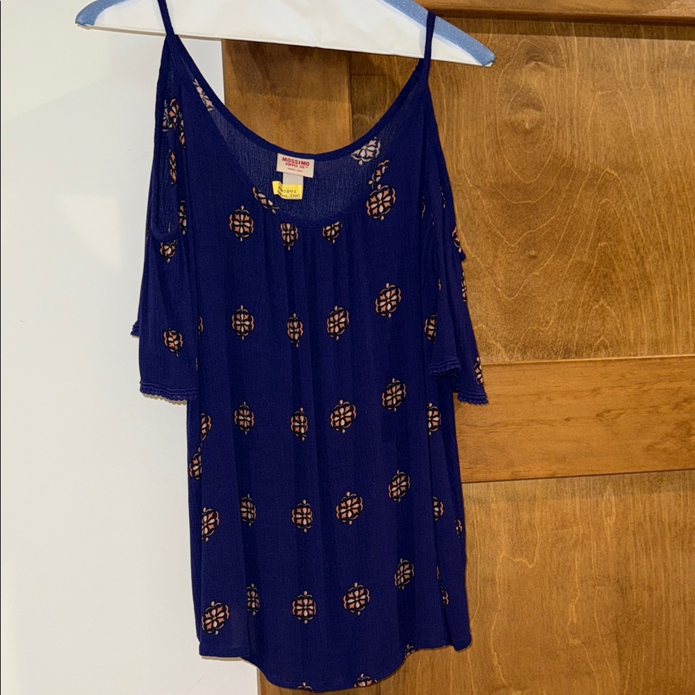 Mossimo Supply Co. Blue Camisole with Orange Pattern